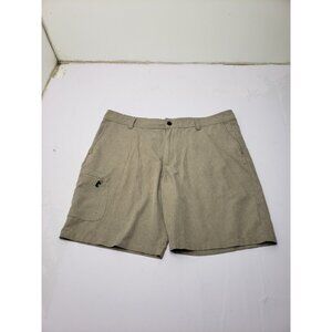 Magellan Outdoors Fish Gear Mens 40 Khaki Water Repellent Fishing Shorts